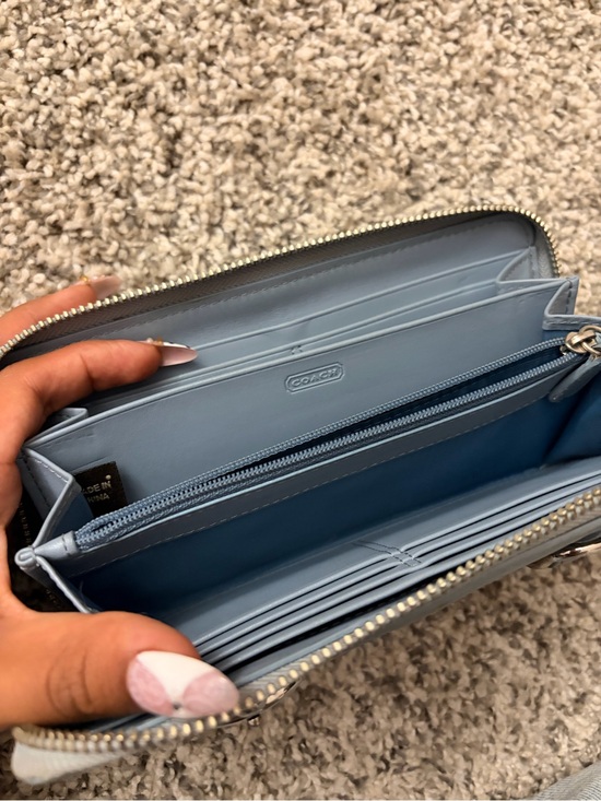 Coach Vintage Blue Leather Wallet - Etsy Vintage Coach Zip Around Wallet in Light Blue